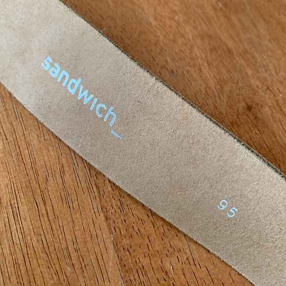 Leather Belt White. Wide with studs. Burning Man European Brand Sandwich.Boho.